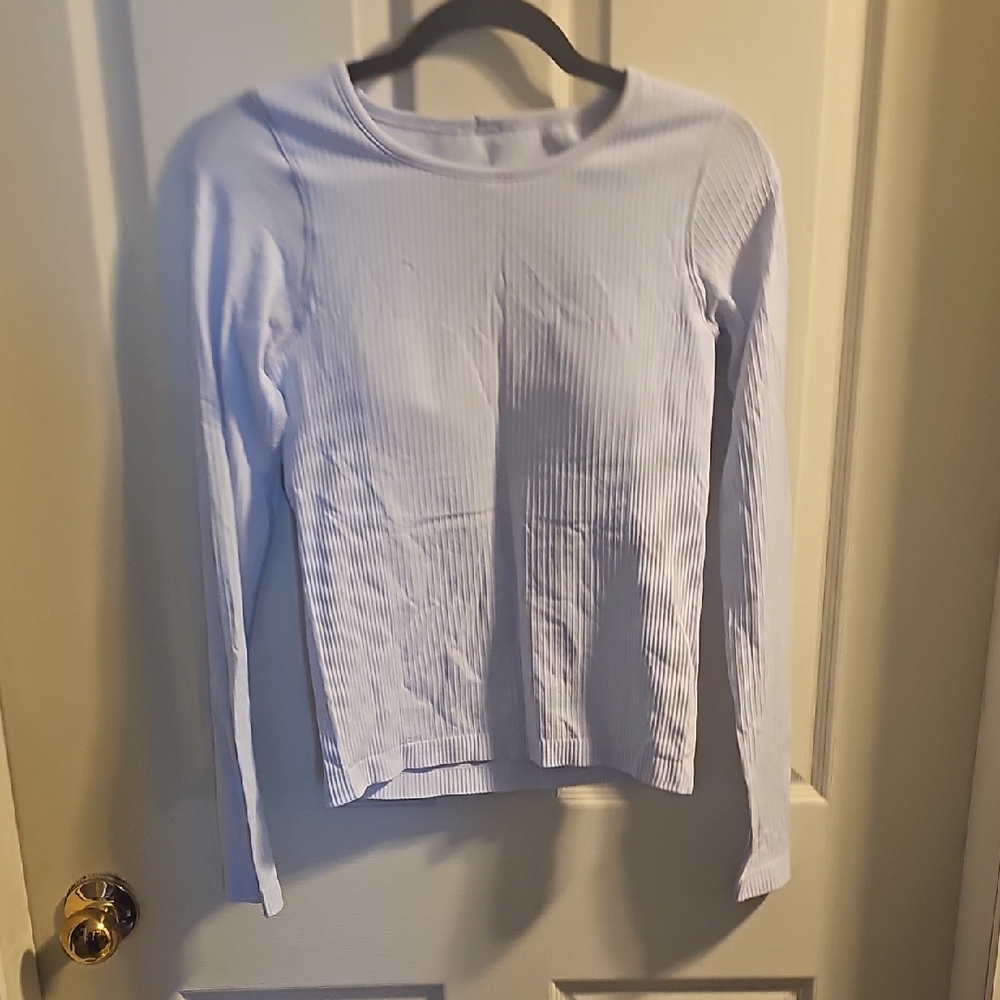 Women's Ribbed Long Sleeve Top - White